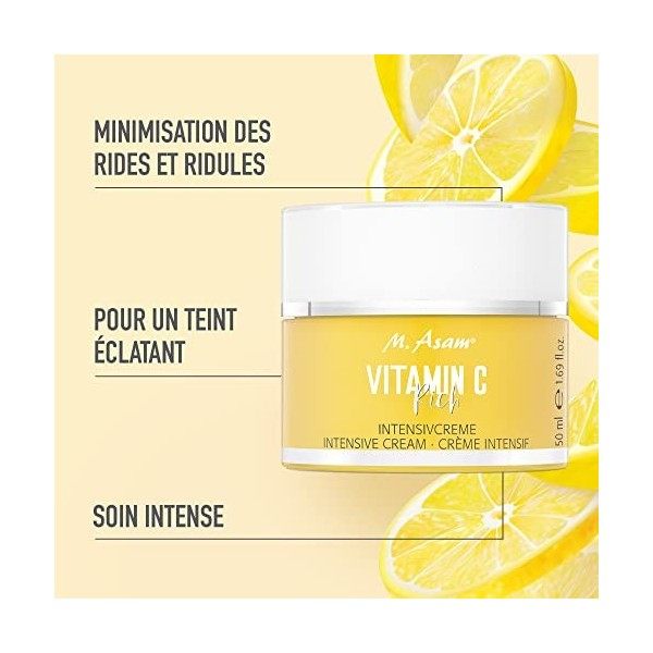 M. Asam VITAMIN C Rich 50 ml - Crème visage onctueuse à la vitamine C. Lisse et affine le grain de peau Crème Jour et Nuit