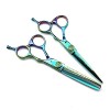 Ciseaux de Coiffeur Verts de 6 Pouces, Ciseaux à Dents, Ciseaux à effiler, Ciseaux Plats, spéciaux pour Les cisailles de Coup
