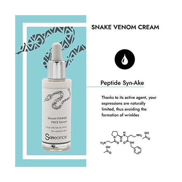 SKINEANCE - Serum au Syn-Ake – Lisse, comble et estompe les rides et ridules - Résultats précis, instantanés et durables – Ef...