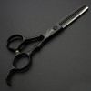 HAOTING Ciseaux Amincissants Ciseaux à Cheveux Noirs 5,5 Pouces vis Rose Ciseaux de Coiffeur Professionnel Ciseaux Amincissan