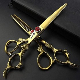HAOTING Ciseaux Amincissants doré Motif Exquis poignée 6 Pouces Ciseaux de Coiffure Professionnels Coupe de Cheveux Coupe de 