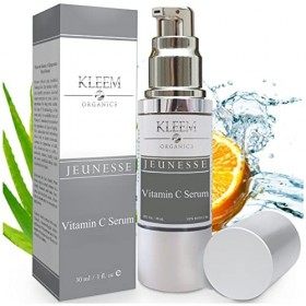 Kleem Organics Serum Vitamine C Visage avec Acide Hyaluronique et Vitamine E - Vitamine C Serum Visage qui Boost le Collagen,...