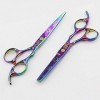 Ciseaux professionnels violet arc-en-ciel de 5.5 et 6 pouces, ensemble de ciseaux de coupe et damincissement pour cheveux, c