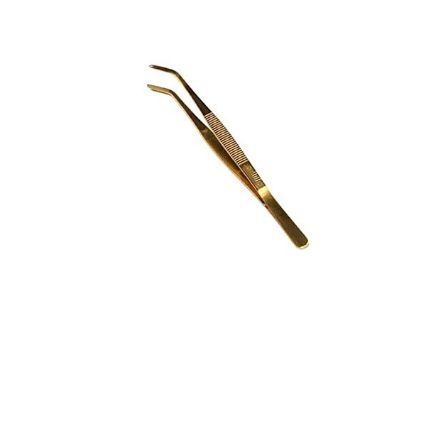 VANGLI Tweezers Oblique mouth flat mouth stainless steel golden eyebrow clip small tweezers flat mouth eyebrow clip makeup ey