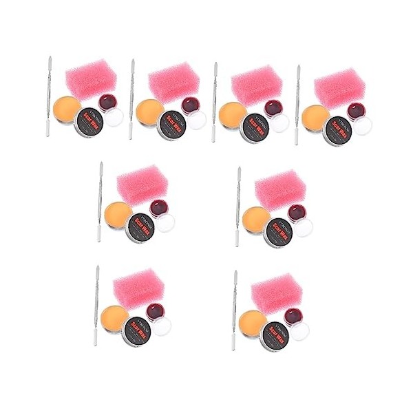 FRCOLOR 32 Pièces Cire De Cicatrice Faux Gel Sanguin Éponge Pointillée Kit Decchymoses Effet Cire Maquillage Spatual Modelag