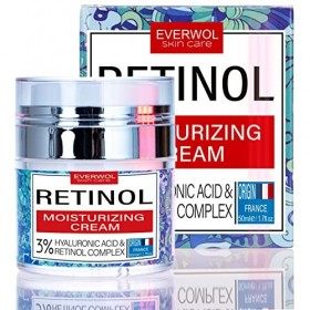EVERWOL - Crème hydratante visage Nuit/Crème anti-rides, anti-tâches au RÉTINOL 3%, collagène, acide hyaluronique/Soin anti-â