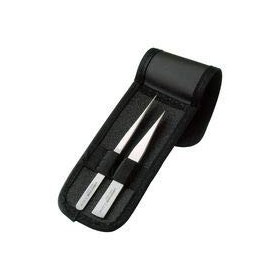 9858 Lot de 2 pinces à épiler et embouts de rechange