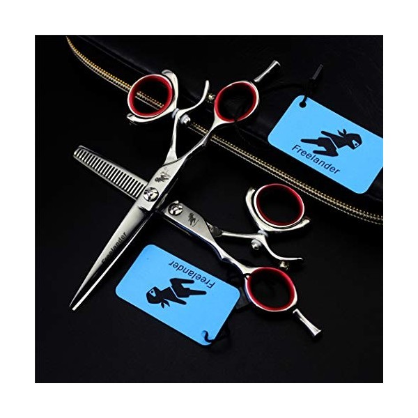 Kit de ciseaux pour animaux de compagnie, kit de ciseaux de coupe de cheveux professionnels pour gauchers de 5,5 pouces - Bar