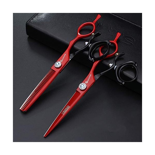 LIUSU Kit de Ciseaux pour Animaux de Compagnie, 6,0 Pouces Ciseaux de Coupe de Cheveux Professionnels Coiffure Coiffeur Cisea