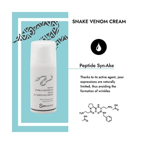 SKINEANCE – SERUM ZONES SENSIBLES au venin de serpent – Actifs anti-âge - Réduit les rides dexpression, les ridules, les poc ...