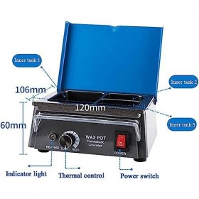 MObyat Chauffe-Cire Dentaire, Pot De Chauffe-Cire Analogique À 3 Puits À Température Réglable, Profondeur De Rainure 2,2 CM/F