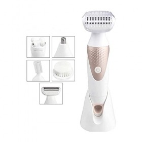 NOOFIE Épilateur pour Femme, Rasoir électrique 5 en 1, épilation du Visage pour Femme, Rasoir et Tondeuse, sans Fil, Humide e