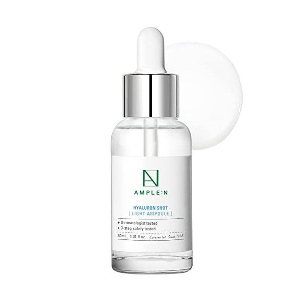 Coreana AMPLE:N Ampoule Hyaluron Shot Légère 1.01 fl. oz. 30ml - Sérum rafraîchissant Intensive 7 Hyaluronic Acid Hydro Boo ...