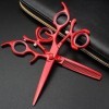 Ciseaux De Coupe De Cheveux, 6 Pouces Professionnel Japon 440C Rouge Coupe Amincissant Ciseaux De Cheveux Ensemble Double Poi