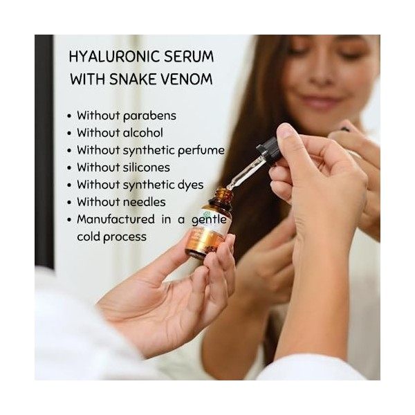 green idea - Sérum dacide hyaluronique avec venin de serpent, soin pour les peaux matures avec effet lifting élevé - Effet B