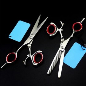 Ciseaux de coupe de cheveux, 5,5 pouces professionnels en acier 440c pour gauchers, ciseaux à cheveux rotatifs, coupe de chev