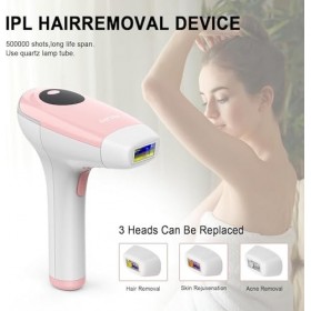 Appareil d’épilation laser 3 en 1 IPL Épilation permanente indolore Technologie Flash rapide Femmes et hommes Usage à domicil