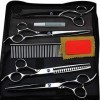 Ciseaux de coiffure Ensemble de ciseaux de coiffure professionnels Send Comb Silver-Black Silver B 