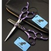 Haut de gamme 6,0 pouces Ciseaux de coiffure professionnel + Diluant dents de coupe de cheveux Ciseaux Violet Set Barber Salo