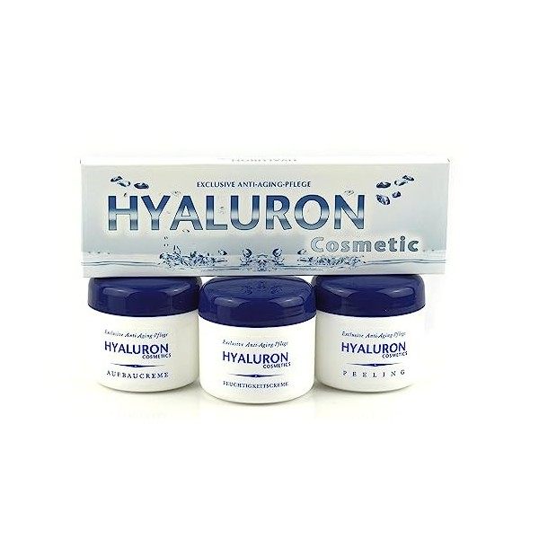 Lot de 18 ampoules anti-âge HYALURON hautement dosées – Crème de jour et crème de nuit avec vitamine E – Sérum hyaluronique –