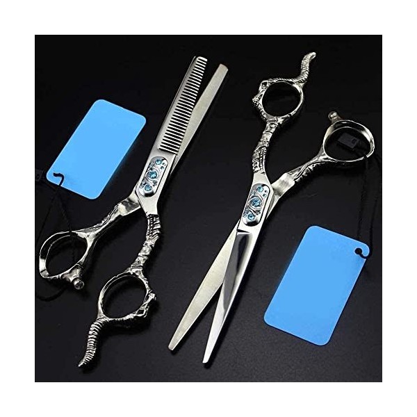 Ciseaux de coiffure avec étui Ciseaux à cheveux Ciseaux de coiffeur Ciseaux à effiler Ciseaux de coupe Ensemble flatcut6inch-