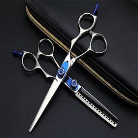 LIUSU Ciseaux incurvés, kit de Ciseaux de Coupe de Cheveux de 15,2 cm, Ciseaux Amincissants Professionnels en Acier Inoxydabl