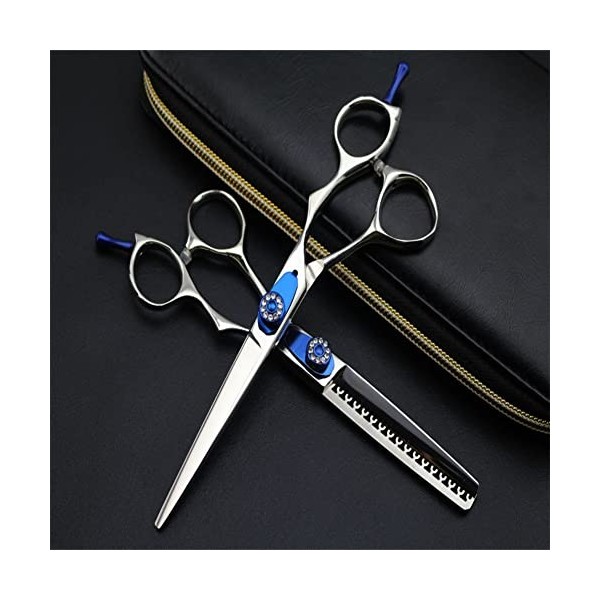 LIUSU Ciseaux incurvés, kit de Ciseaux de Coupe de Cheveux de 15,2 cm, Ciseaux Amincissants Professionnels en Acier Inoxydabl