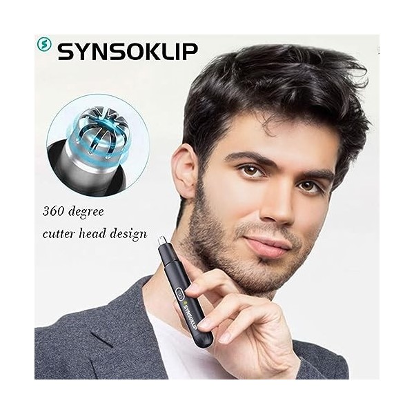 Synsoklip Tondeuse de précision ultime pour poils de nez et oreilles – Outil de toilettage professionnel pour homme et femme 