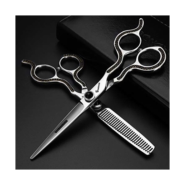 Argent 6,0 Pouces Ciseaux de Coupe Professionnelle Cheveux - Coiffure Ciseaux Dilution personnalité Set Salon de Coiffure Sal