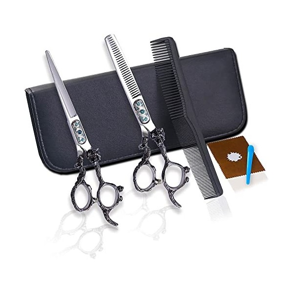 Ciseaux de coiffeur professionnel de 6,0 pouces argent haute dureté 400c ciseaux de coiffure en acier inoxydable outils spéci