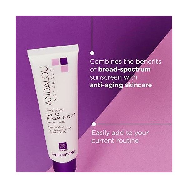 ANDALOU - DIY Booster SPF 30 Facial Serum Unscented - 2 fl. oz. 58 ml Crème Jour et Nuit