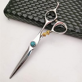 ciseaux de coiffeur Ciseaux De Coupe De Cheveux, 6.0 Pouces Japon 440c Professionnel Poignée En Forme De Tigre Doré Ciseaux D...