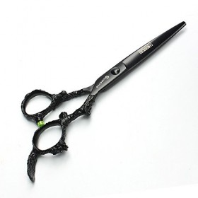 HAOTING Ciseaux de Coiffeur Ciseaux à Cheveux Japonais poignée antidérapante Ciseaux à Cheveux Ciseaux Noirs vis Plate de 6 P