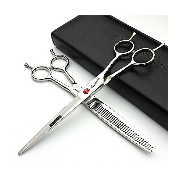 HAOTING Ciseaux de Coiffeur Japon Profession 7 Pouces Coiffeur Ciseaux Blancs Salon de Coiffure Studio Outils de modélisation