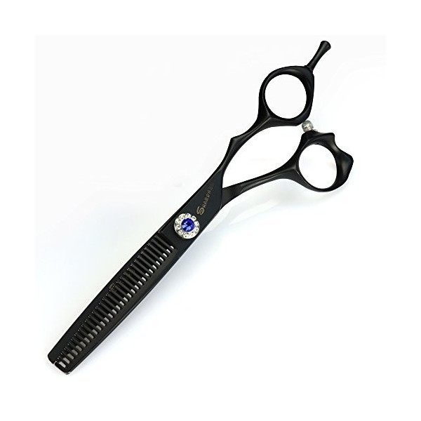 HAOTING Ciseaux de Coiffeur Ciseaux de Coiffeur, Ciseaux de Mise en Forme de Forme Noire, Acier Japonais 440c Jeu de Ciseaux