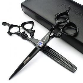 HAOTING Ciseaux de Coiffeur 6 Pouces Ciseaux de Coiffeur Professionnel Manche Dragon Japonais 440c Ciseaux de Coupe/amincisse