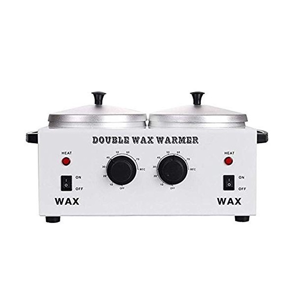 WWaxHeater Chauffe Cire Professionnel Double Pot Cheveux Suppression Réchauffeur de Cire, Électrique Chauffe Cire Machine Fas