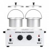 WWaxHeater Chauffe Cire Professionnel Double Pot Cheveux Suppression Réchauffeur de Cire, Électrique Chauffe Cire Machine Fas