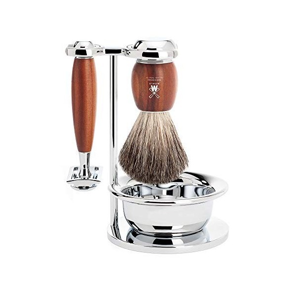 Set Afeitado Mühle Brocha Afeitar Tejón, Maquinilla Clásica, Soporte & Bol Serie Vivo – Lames non inclus