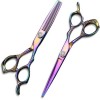 Ciseaux de coiffeur ciseaux de coiffure professionnels et ciseaux à effiler 15,2 cm en acier inoxydable violet salon de coiff
