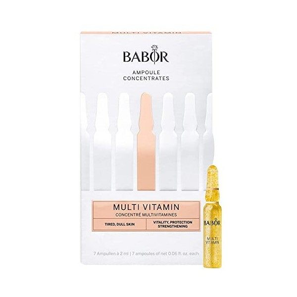 Babor Multi Vitamines Ampoules de Sérum pour Le Visage, avec Vitamine E pour Renforcer La Barrière de La Peau, Concentré en A...