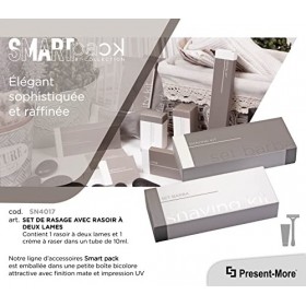 Present-More kit barbe Smart - Kit rasage 250 pièces pour Hotel et B&B | Kit rasage ensaché individuellement et emballé dans 