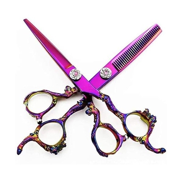 Ciseaux de coiffeur ensemble de ciseaux de coiffure professionnels 440C ciseaux de coupe de cheveux en diamant de type épée e