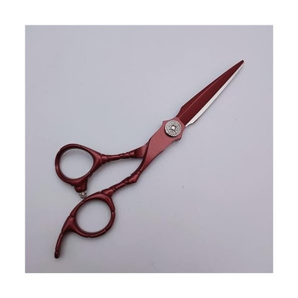 Ciseaux de coiffeur coupe de cheveux, 6 pouces 440c en acier rouge profond ciseaux de coupe de cheveux coupe de cheveux cisea