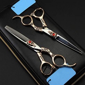 Ciseaux de coupe de cheveux, 6 pouces professionnels 440c rétro ciseaux à cheveux ensemble coupe barbier maquillage ciseaux à...