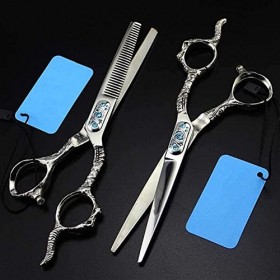 Ciseaux de coiffeur professionnels en acier 440C 6 pouces Sheepshead Gem Ciseaux à cheveux Ensemble de coupe Solan Barber Cis