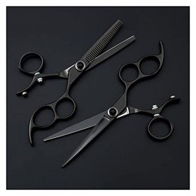 Ciseaux volants noirs de 6,0 pouces, ciseaux de coiffure à poignée rotative couleur : ciseaux de coupe ensemble sans sac b