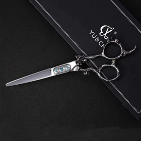 Ciseaux de coiffeur professionnels de 6,0 pouces, argent, haute dureté, ciseaux de coiffure en acier inoxydable 400c, outils ...