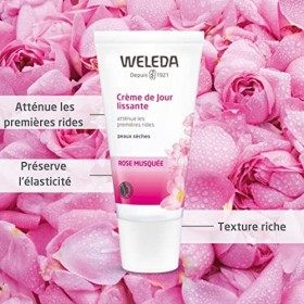 WELEDA - Crème de Jour Lissante à la Rose Musquée - Peaux Sèches - Atténue les Premières Rides - Tube 30&nbsp;ml