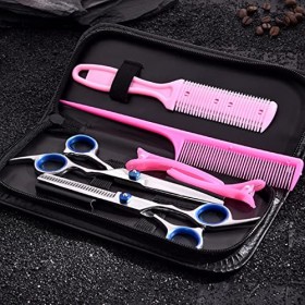 Black Hairdressing Scissors Set 6 Inch Hair Cutting Thinning Scissors Kit for Men Women Kids Home Salon Barber Rasage et Épil...